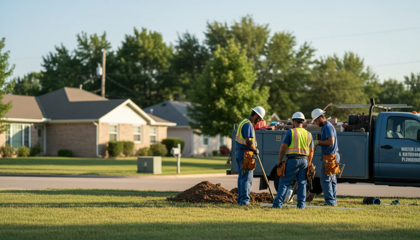 Residential water line and bathroom plumbing service in New Paris, PA